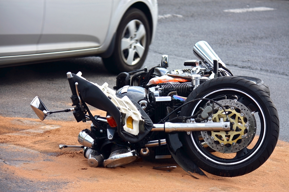 motorbike accident on the city street