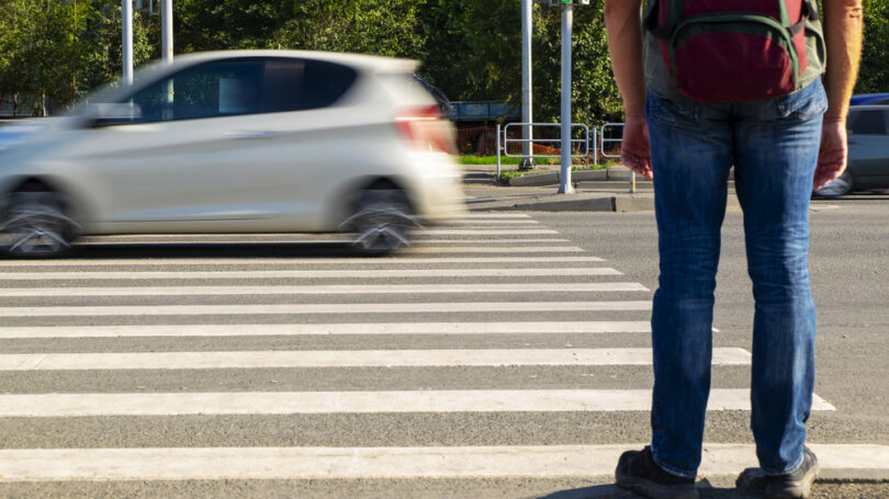 Motorist clearly violates the rules of the road.