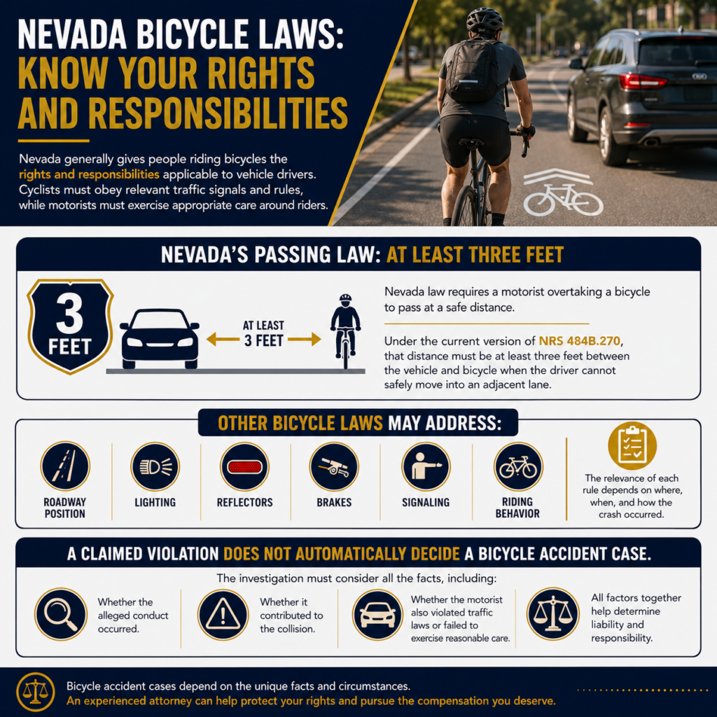 Nevada bicycle laws that may affect your claim
